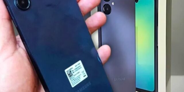 Smartphone Samsung Galaxy A06 4G 128GB 4GB RAM Dual Chip Câmera Traseira 50+2MP Frontal 8MP Tela 6,7″ Android 14.0 Azul Escuro