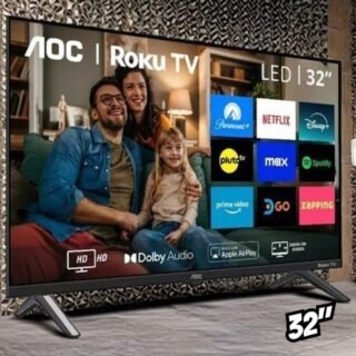 AOC, Smart TV, Roku, 32” HD, 32S5045/78G, com HDMI, USB, Wi-Fi, Conversor Digital