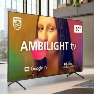 Smart TV Philips Ambilight 50″ 4K 50PUG7908/78, Google TV, Comando de Voz, Dolby Vision/Atmos, VRR/ALLM, Bluetooth