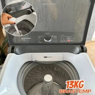 Lavadora de Roupas Brastemp 13kg Cesto Inox – 12 Programas de Lavagem Branca BWK13