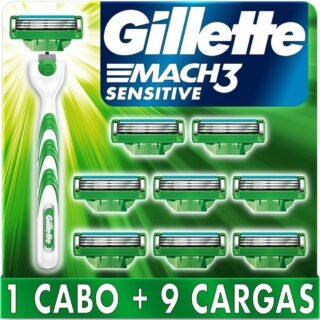 Gillette Aparelho De Barbear Mach3 Sensitive + 9 Cargas