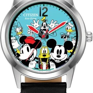 Citizen Relógio masculino Eco-Drive Sensational Six de aço inoxidável, pulseira de couro preto, data de 3 ponteiros, 40 mm (modelo: AW1235-06W), Prata, Moderno ou casual