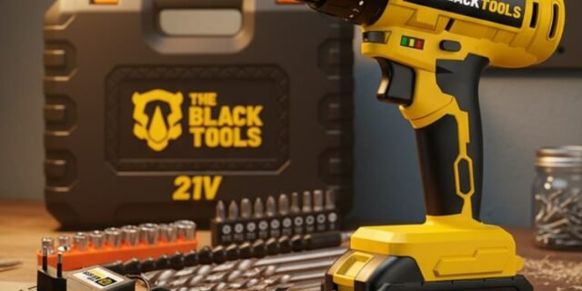 Furadeira E Parafusadeira De Impacto Sem Fio A Bateria 21v 3/8 Com Maleta E Acessorios Tb-21pzw The Black Tools