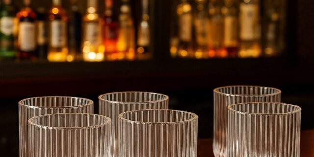 Jogo de Copos de Vidro 300ml 6 Peças Haus Concept Canelado