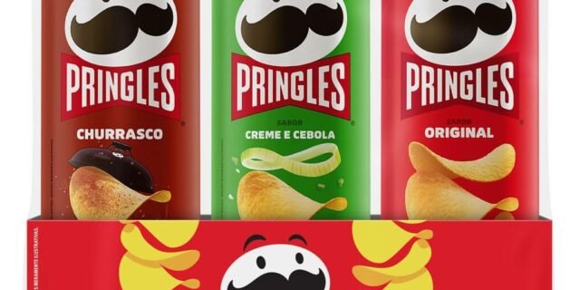 Pringles Pack Promo Salgadinho de Batata Frita 3 Sabores – Original, Creme e Cebola e Churrasco
