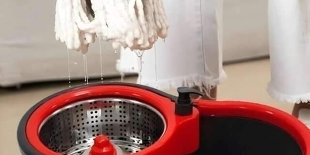 Mop Giratorio Com Cesto Em Inox Preto – Nybc