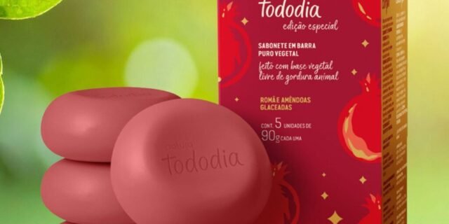 Sabonetes em Barra Puro Vegetal Tododia Romã e Amendôas Glaceadas 5 un de 90 g