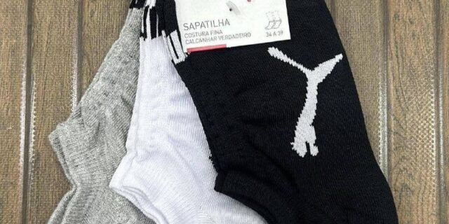 Kit 6 Pares Meias Invisível Puma Sapatilha Adulto