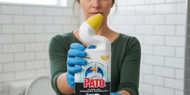 Pato Limpador Sanitário Desinfetante Cloro Gel, Citrus, Poderosa Espumação, 500ml