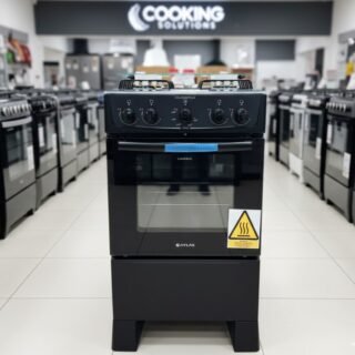 Fogão Atlas 4 bocas preto com forno limpa fácil Coliseum Plus – Forno 50l