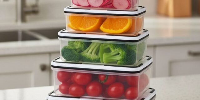 Conjunto De 5 Potes Herméticos De Plástico Com Tampa De Vedação Top – Roohs Malibu Presentes