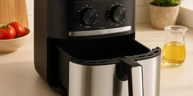 Fritadeira Air Fryer 5,5l Cyclone Preto E Inox Midea