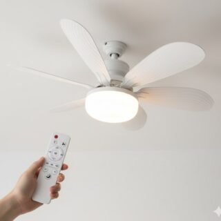 Ventilador Lâmpada De Teto Controle Remoto Silenciosa E27 127/220v Branco
