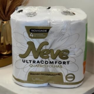 Neve Papel Higiênico Ultracomfort, Folha Quádrupla, 20m, 12 rolos