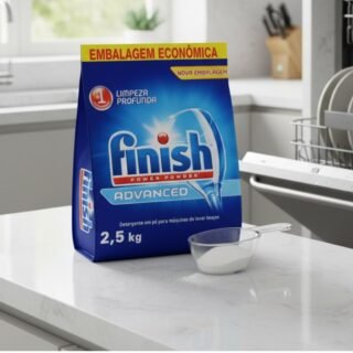 Finish Advanced Detergente para Lava Louças em Pó, Sabão Limpeza Profunda, 2,5kg
