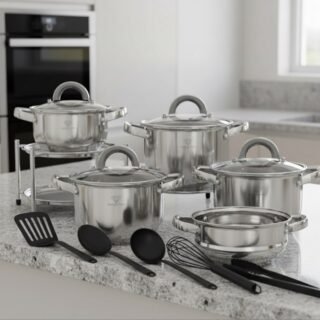 Conjunto De Panelas Aço Cirurgico Inox 19 Peças 9 Camadas