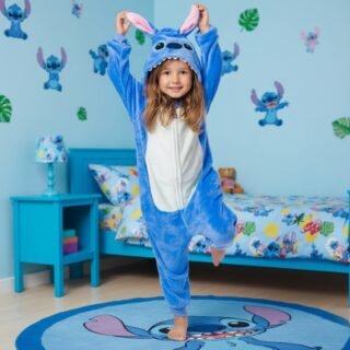 Pijama Macacão Menina Infantil Kigurumi De Pelúcia Com Zíper