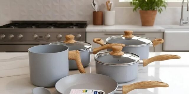 Conjunto De Panelas Brinox Gris Indução + Utensílios 7 Peças Cinza-escuro