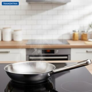 Frigideira Tramontina Allegra em Aço Inox com Fundo Triplo 20 cm 1,30 L