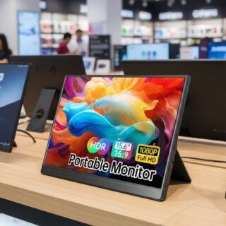 Armazém Brasil, Monitor Portatil 15,6”, FHD 1080P Monitor Portátil Conectado Com USB C Dupla/HDMI, IPS Extensor De Tela para Notebook com VESA