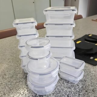 Conjunto 16 Potes Herméticos Croix Empilhavel Tampa E Trava Cor Transparente