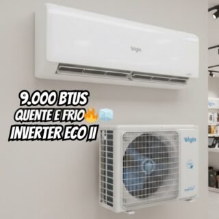 Ar Condicionado Split Inverter Eco II 9000 BTUs Elgin Quente e Frio 220v R-32 WI-FI