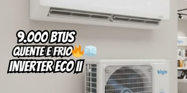 Ar Condicionado Split Inverter Eco II 9000 BTUs Elgin Quente e Frio 220v R-32 WI-FI