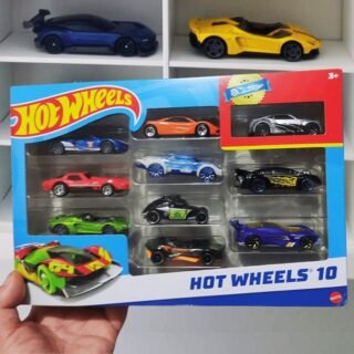 Hot Wheels Diecast Veículo de Brinquedo Pacote Surpresa 10 carros para crianças a partir de 3 anos