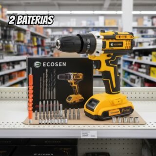 Furadeira Com Chave De Fenda Escovada 21v – 2 Baterias Amarelo 21v 60hz