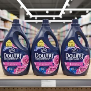 Downy Amaciante Concentrado Brisa Intenso 3L, Rende 12L, Perfume Intenso com Notas de Rosas e Frutas Vermelhas