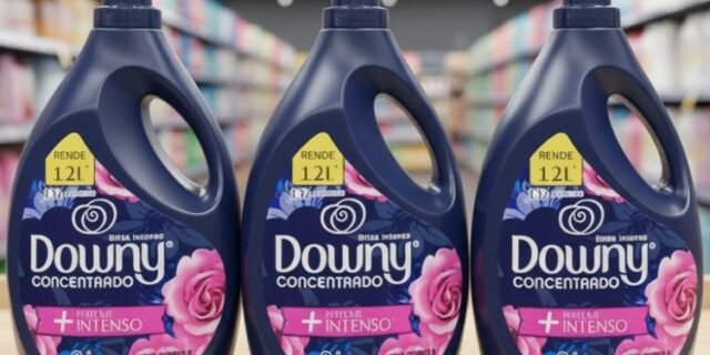 Downy Amaciante Concentrado Brisa Intenso 3L, Rende 12L, Perfume Intenso com Notas de Rosas e Frutas Vermelhas