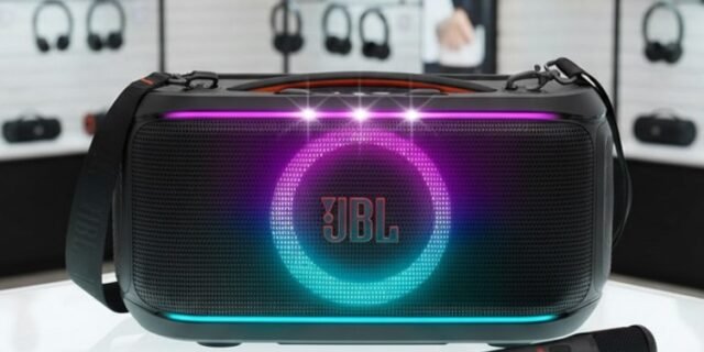 JBL PartyBox On-the-Go 2 – Altifalante portátil Bluetooth para festas com microfone sem fio, espetáculo de luz dinâmica, 15 horas de reprodução