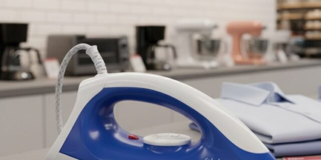 Ferro de Passar a Seco Iron Force Elgin Super Leve Branco e Azul Base Antiaderente 220V