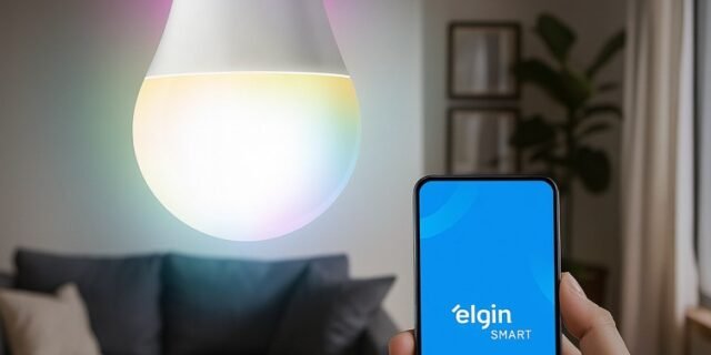 Lâmpada Inteligente Mais Potente 15W Smart Color RGB Wifi Elgin compatível com Alexa e Google Home