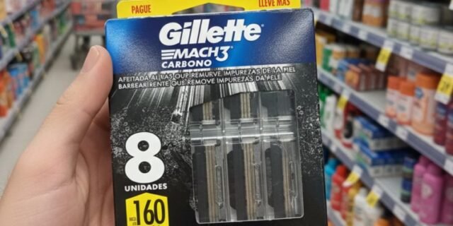 Refils Para Barbear Gillette Mach3 Carbono Carga para Aparelho de Barbear com Carvão Ativado 8 Uds