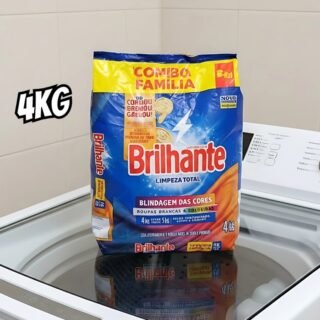 Brilhante Lava-Roupas Em Pó Roupas Brancas E Coloridas Limpeza Total Pacote Tamanho Família 4 Kg (Pacote De 1)