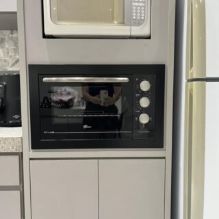 FISCHER FORNO ELÉTRICO EMBUTIR FIT LINE 48L BLACK só 127V