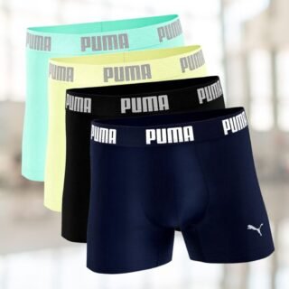 Kit 4 Cuecas Boxer Puma Poliamida Sem Costura