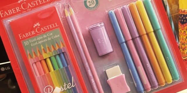 Kit Tons Pastel, Faber-Castell, KIT/PASTEL, KIT de 20, Lápis de Cor + Canetinhas + Borracha + Apontador + Grafite