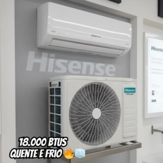 AR CONDICIONADO SPLIT INVERTER HISENSE R-32 HI-WALL 18.000 BTUS QUENTE E FRIO WI-FI 220V