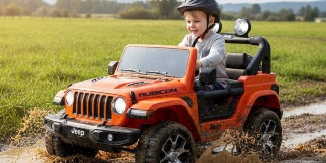 Jeep Elétrico Infantil Laranja Bandeirante – Wrangler 12V com Controle Remoto 2 Marchas