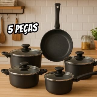 Jogo De Panelas Fogão Indução Brinox Ceramic Life Orion 5pçs