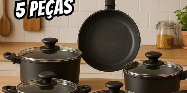 Jogo De Panelas Fogão Indução Brinox Ceramic Life Orion 5pçs