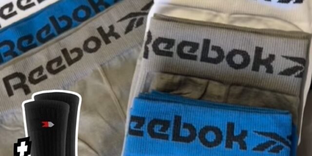 Kit 5 Cuecas Reebok Boxer Sem Costura Box+ 2 Meias Sandrini
