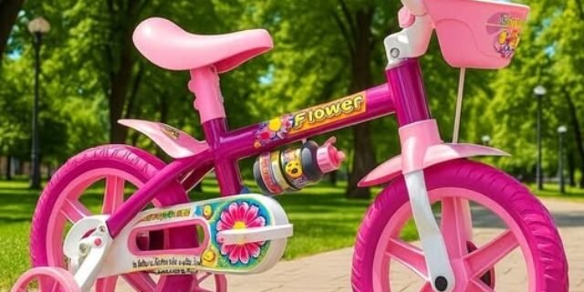 Bicicleta Infantil Menina Aro 12 Nathor Flower