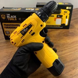 Parafusadeira Furadeira The Black Tools TB12A 3/8 a Bateria Cor Amarelo Frequência 60Hz