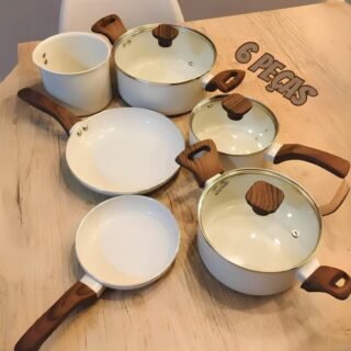 Conjunto Jogo 6 Panelas Pratic Cook Vanilla Marmol Indução Mimo