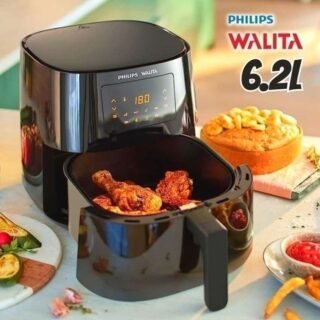 Philips Walita Preta Fritadeira Airfryer Essential XL Digital, 6.2L de capacidade, Garantia internacional de dois anos, 220V, 2000W (RI9270/91)