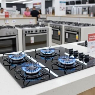 MONDIAL Cooktop a Gás, 4 Bocas, Preto/Inox, Bivolt – CTG-01