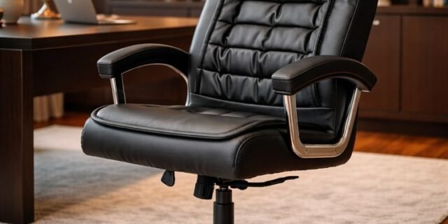 Cadeira Presidente De Couro Mola Ensacada Escritório 150kg